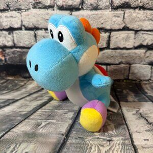 Super Mario Brothers Little Buddy 2018 Blue Yoshi 8" Plush Toy